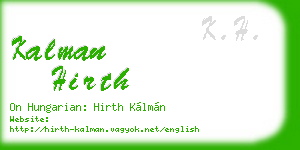 kalman hirth business card