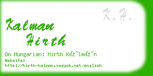 kalman hirth business card